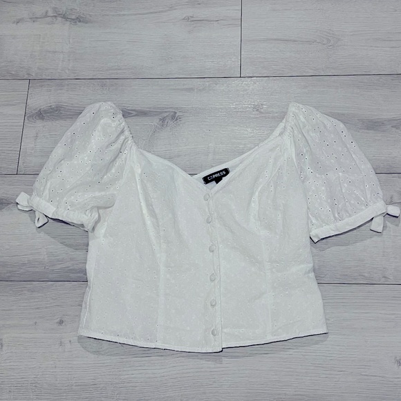 Express Eyelet Lace Off the Shoulder Top Size Small. - Picture 4 of 5